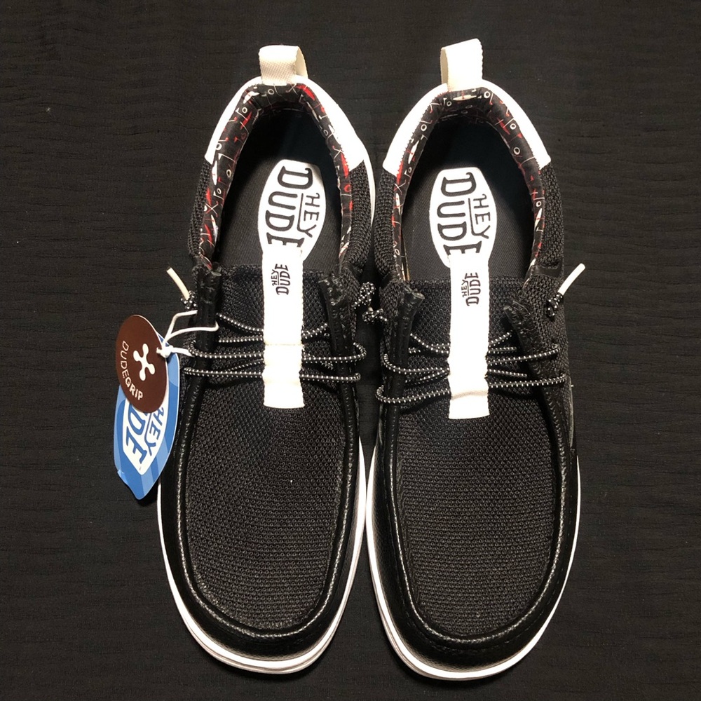 Hey Dude Men's Wally Golf Essentials Shoes, Size 11, 43217-066, Black/White